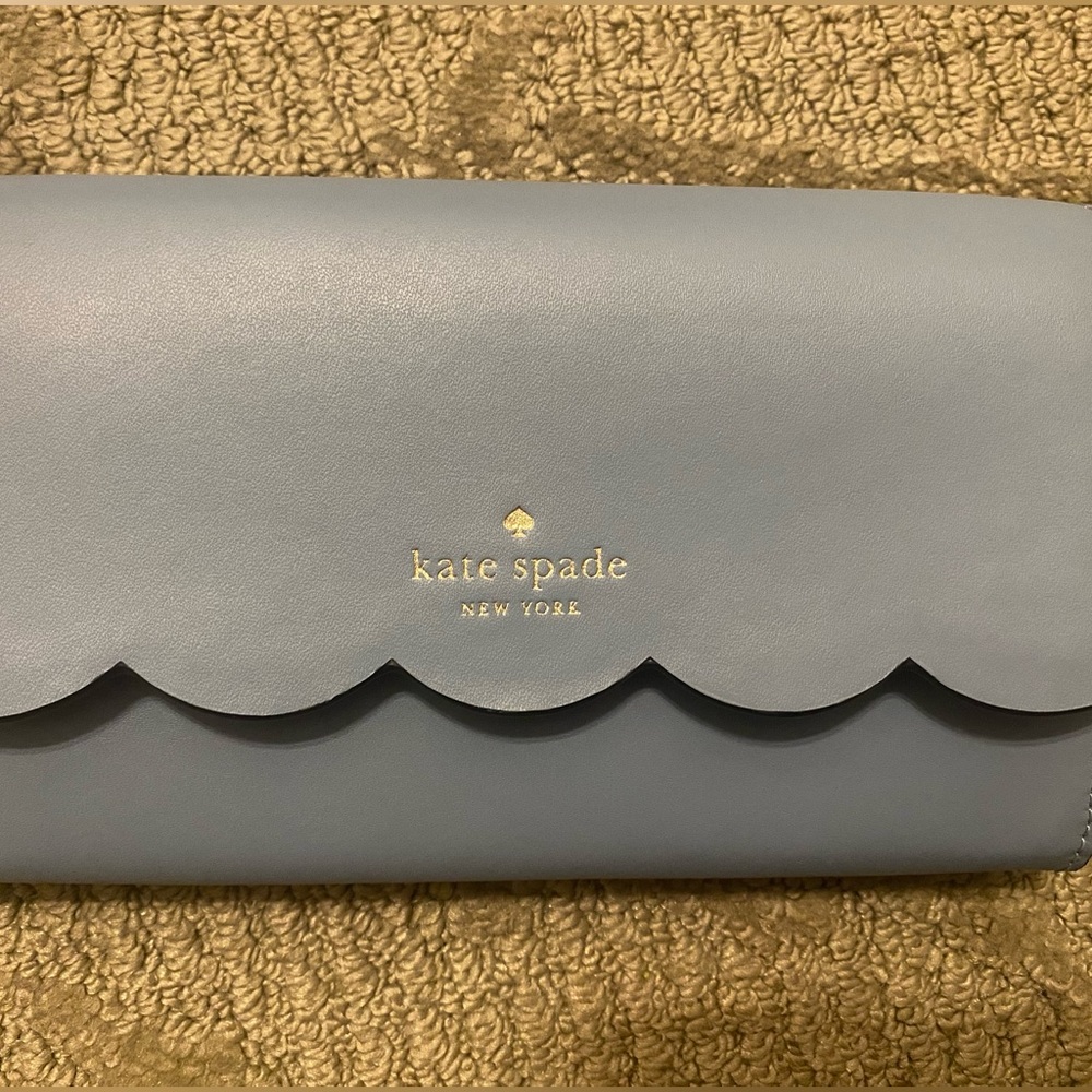 NWT Kate Spade Gemma Wallet on a Chain Crossbody Handbag, Polished Blue